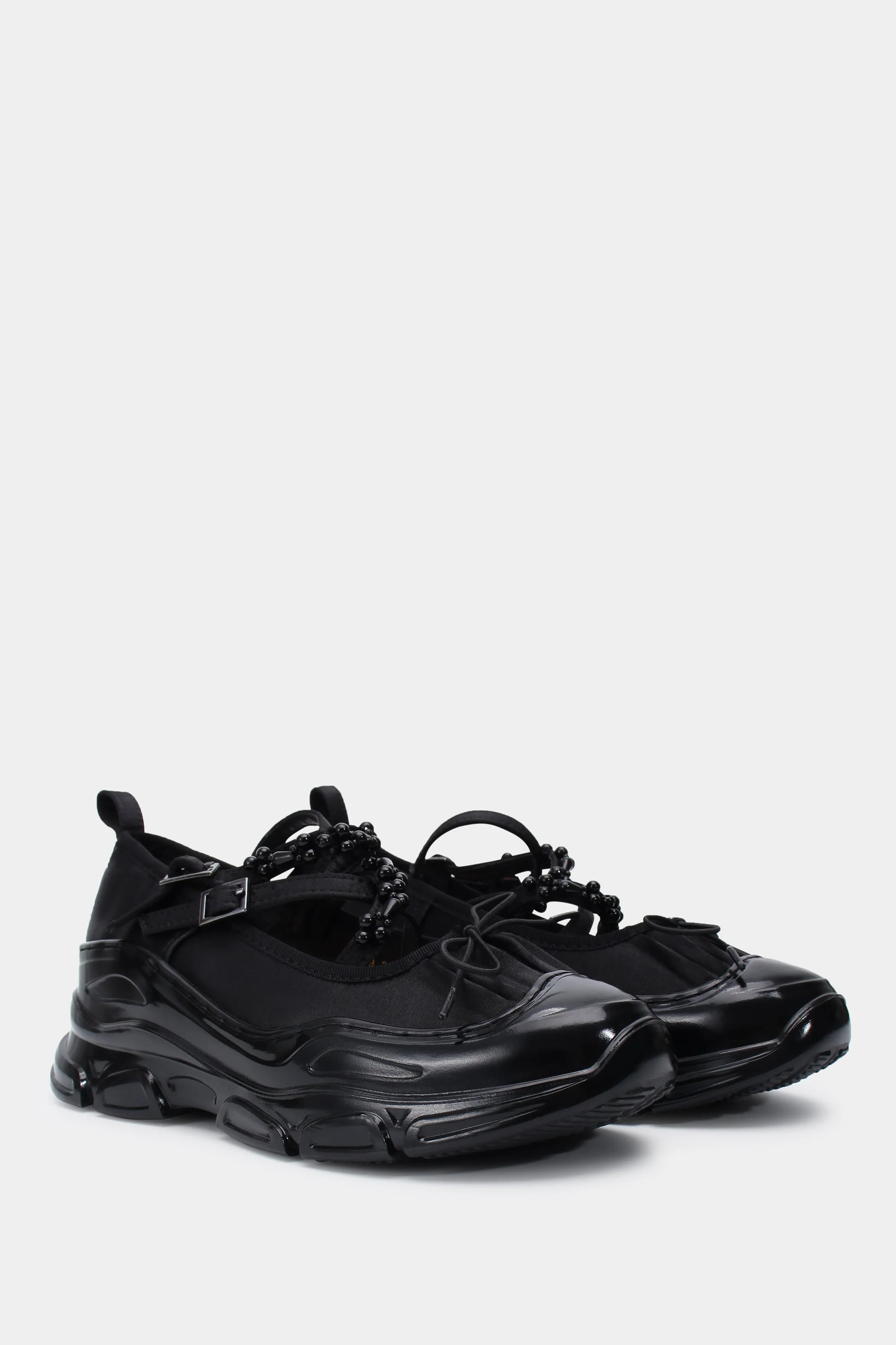 Ballet Sneakers - Black with Pearls - Image 3