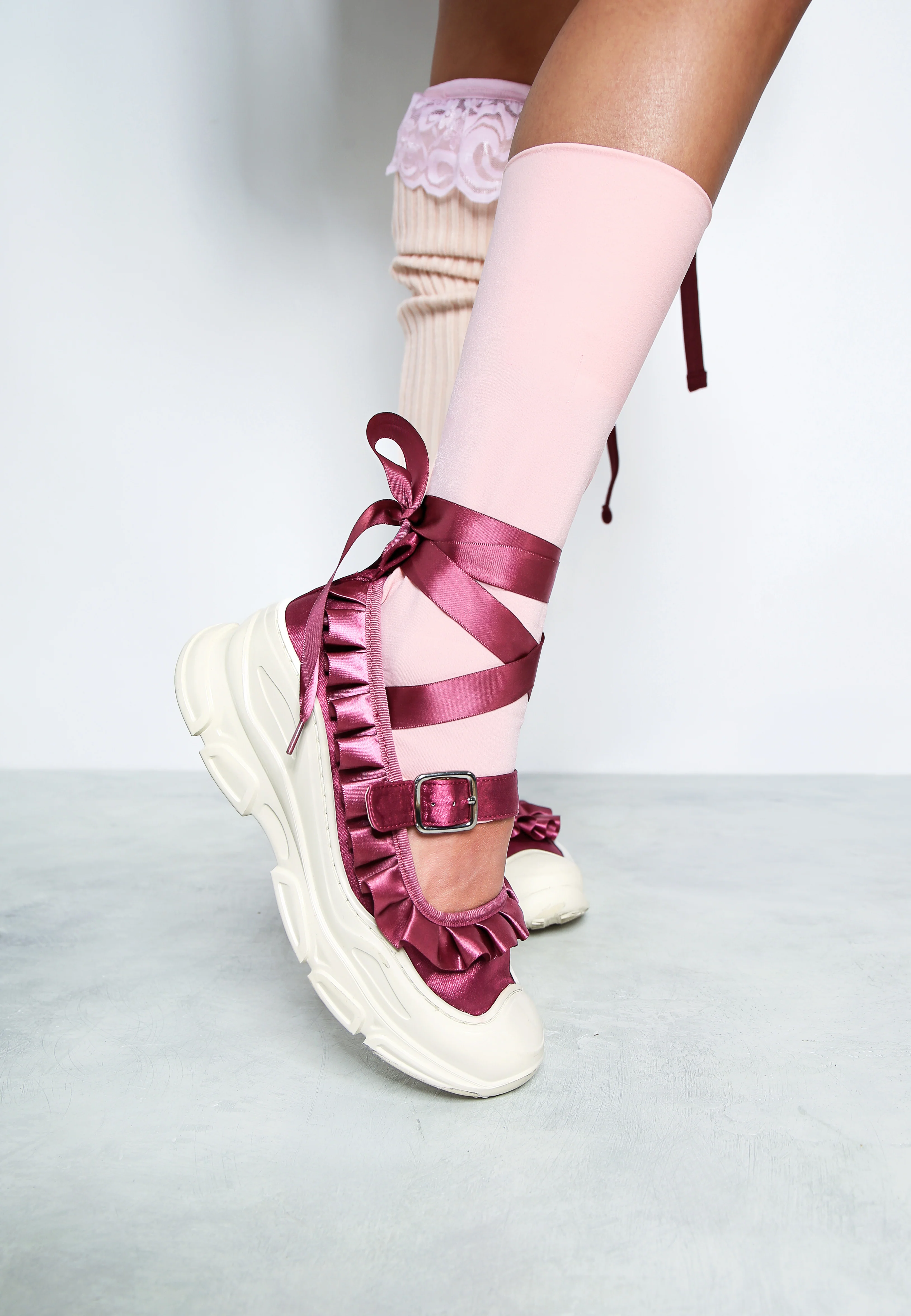 Marie Jane Ballet Sneakers - Cranberry - Image 4