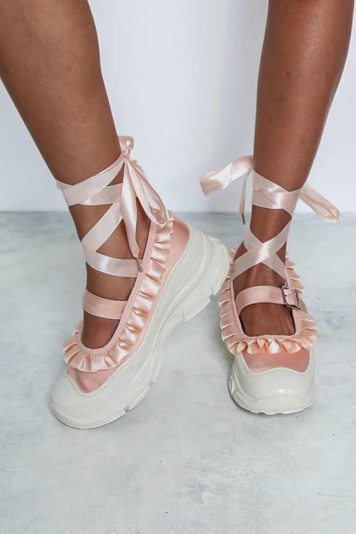 Marie Jane Ballet Sneakers - Pink - Image 4