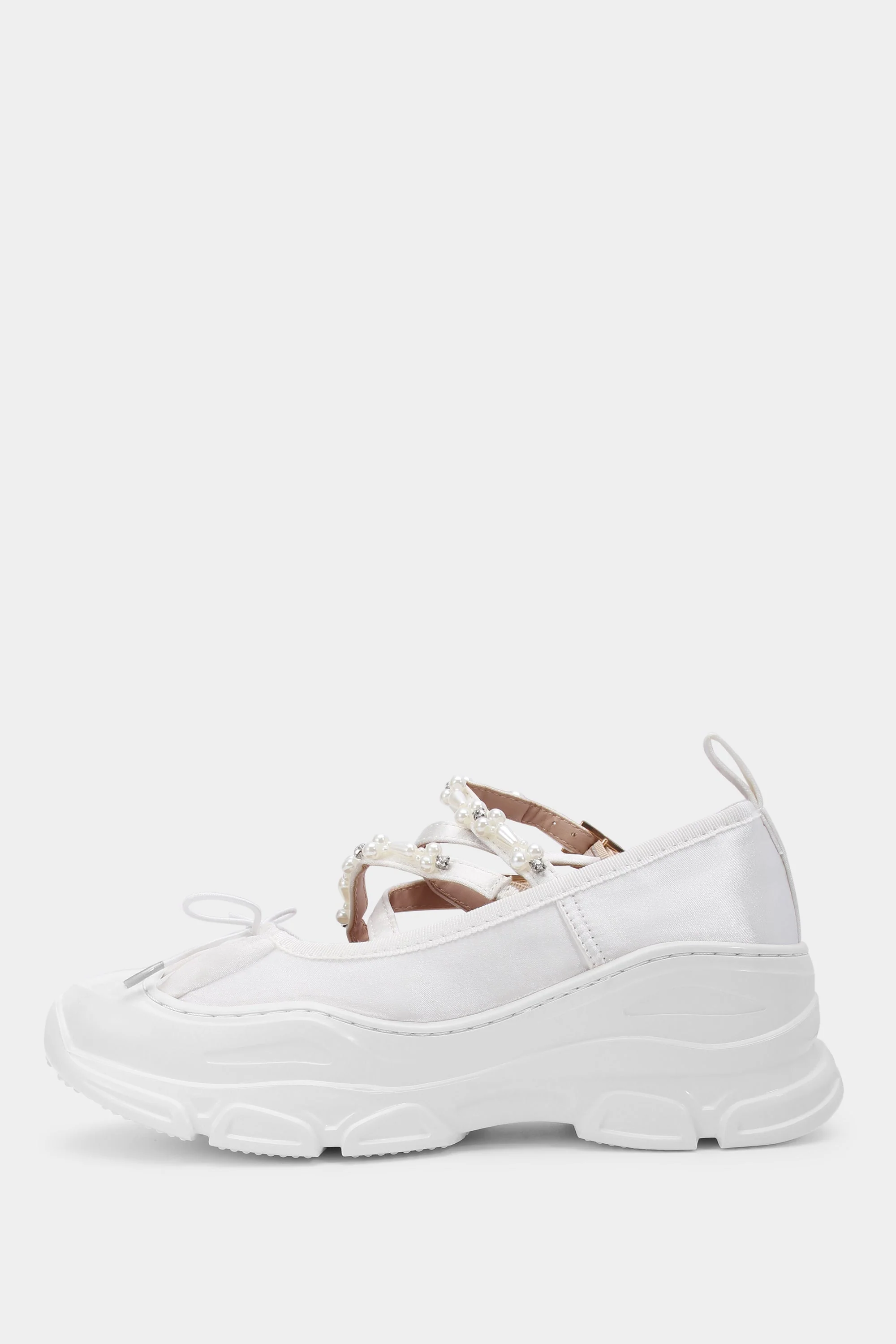 Ballet Sneakers - White with Pearls - Image 4