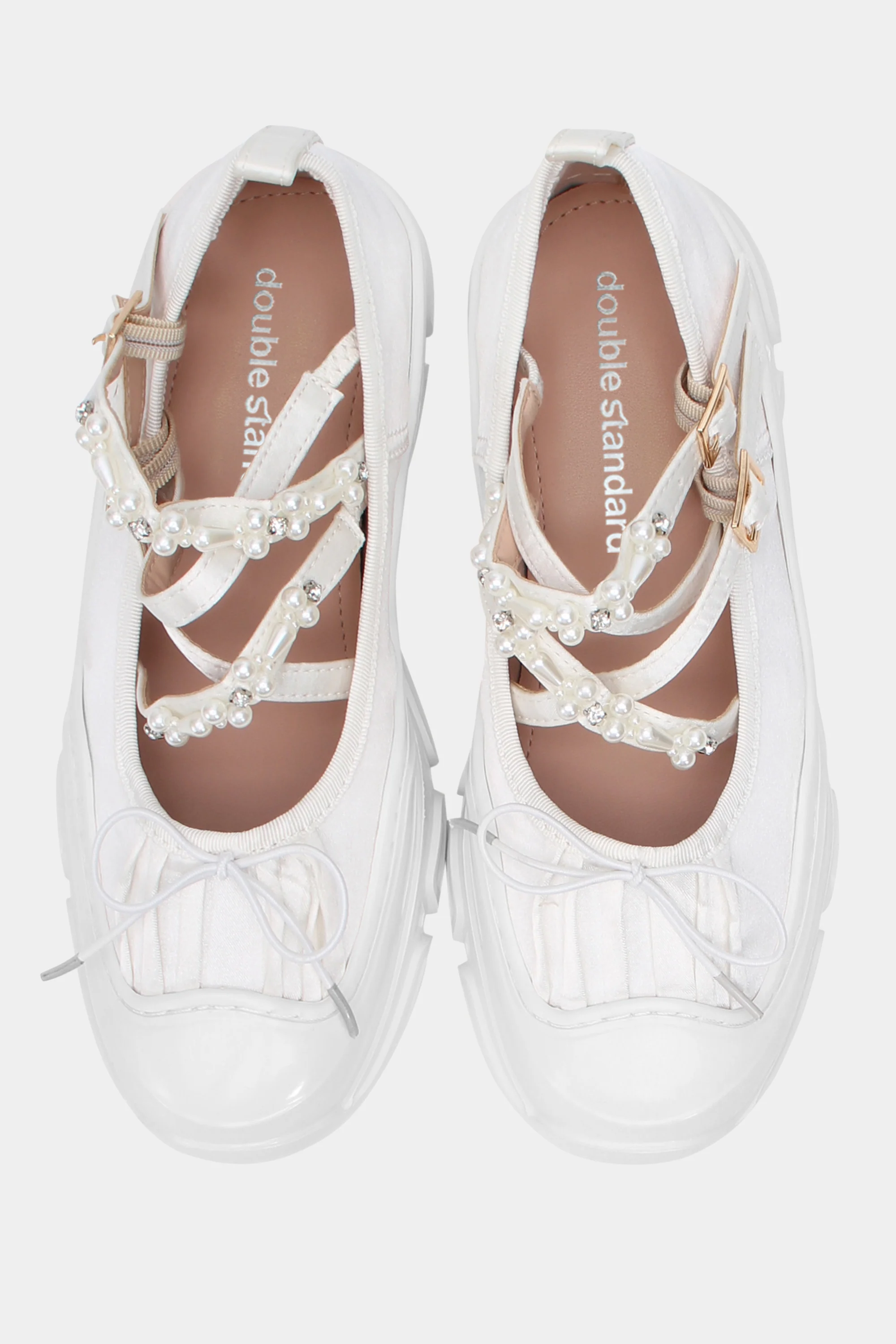 Ballet Sneakers - White with Pearls - Image 6